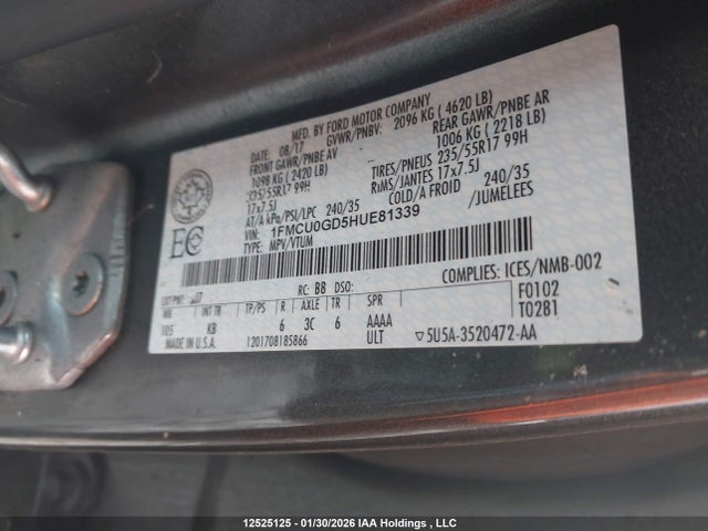 1FMCU0GD5HUE81339 Ford Escape