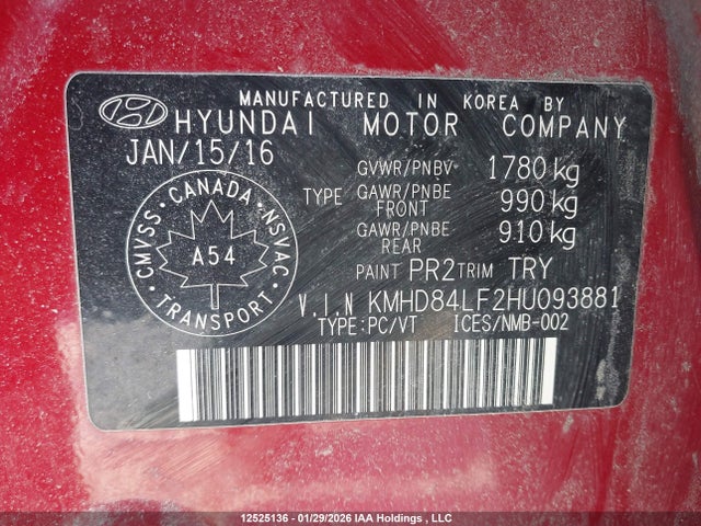 KMHD84LF2HU093881 Hyundai ELANTRA GL