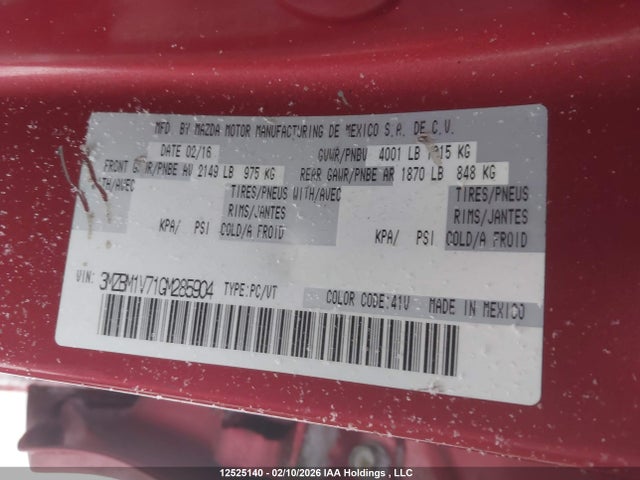 3MZBM1V71GM285904 Mazda 3 TOURING