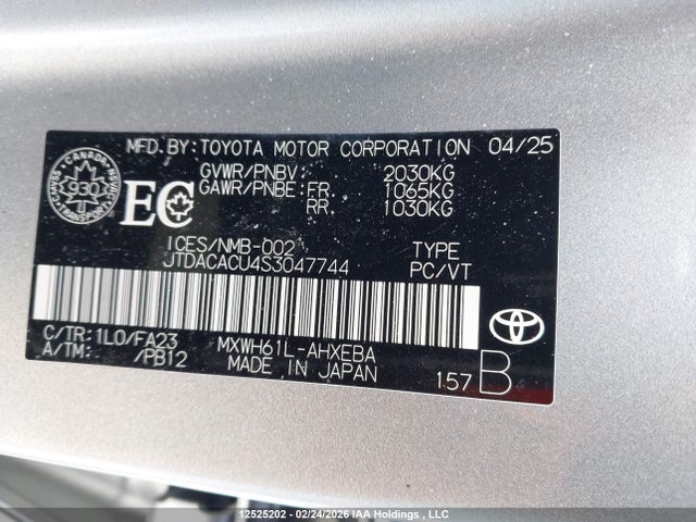 JTDACACU4S3047744 Toyota Prius