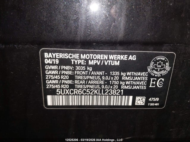 5UXCR6C52KLL23821 BMW X5 Xdrive40i