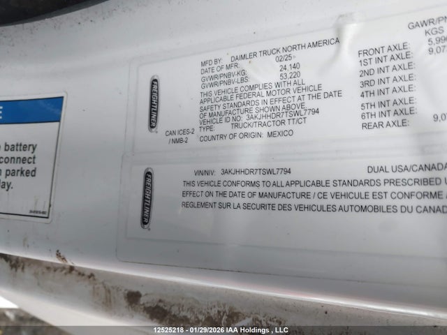 3AKJHHDR7TSWL7794 Freightliner New Cascadia 126