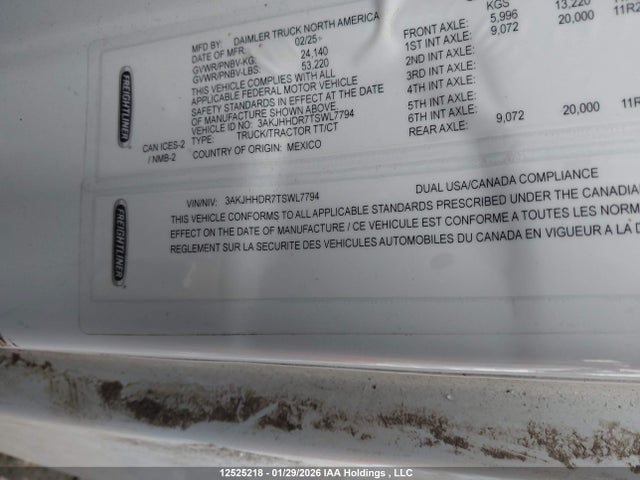 3AKJHHDR7TSWL7794 Freightliner New Cascadia 126