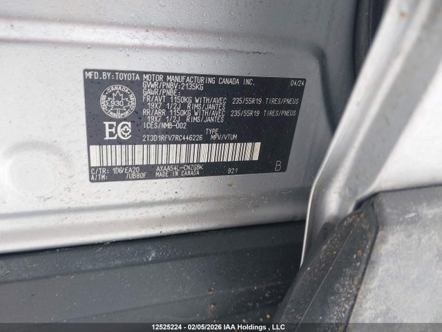 Aukcja sprzedaży 2024 Toyota Rav4, vin: 2T3D1RFV7RC446226, numer aukcji: 12525224