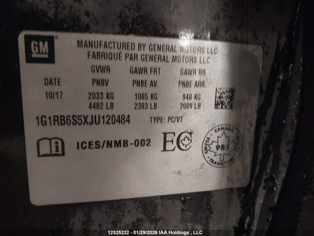 1G1RB6S5XJU120484 Chevrolet Volt Premier