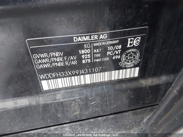 Aukcja sprzedaży 2009 Mercedes-benz B 200, vin: WDDFH33X99J431107, numer aukcji: 12525237
