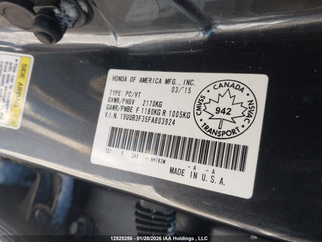 Aukcja sprzedaży 2015 Acura Tlx, vin: 19UUB3F35FA803924, numer aukcji: 12525256