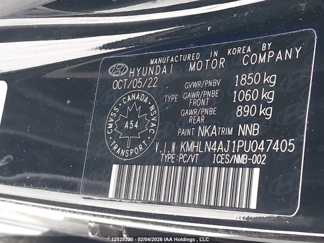 KMHLN4AJ1PU047405 Hyundai Elantra Limited
