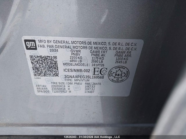 Chevrolet Equinox Lt Awd 2025 3GNAXPEG3SL169568 Image 9