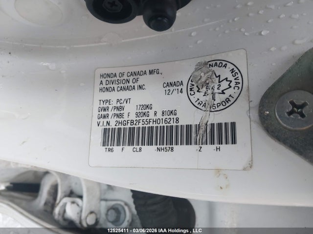 2HGFB2F55FH016218 Honda Civic