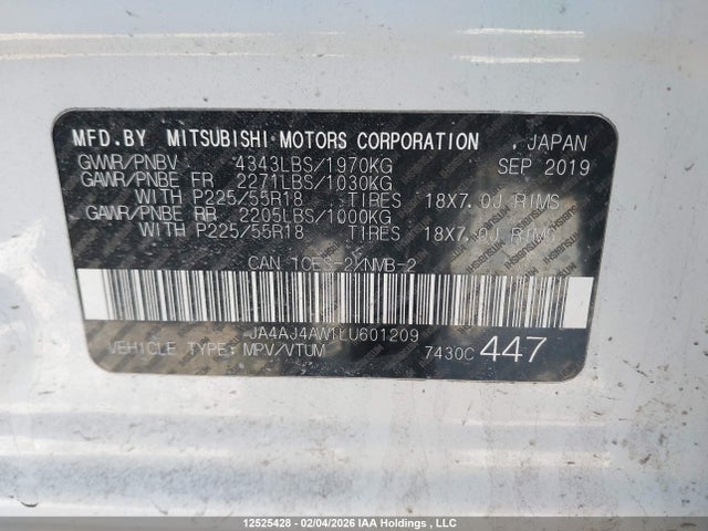 Продажа на аукционе авто 2020 Mitsubishi Rvr, vin: JA4AJ4AW1LU601209, номер лота: 12525428