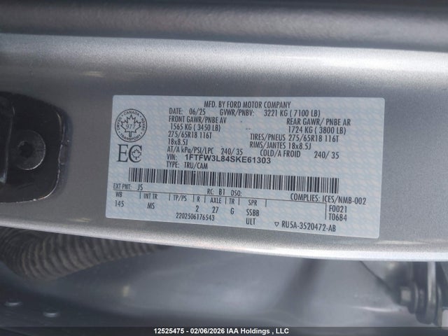 1FTFW3L84SKE61303 Ford F-150 Xlt