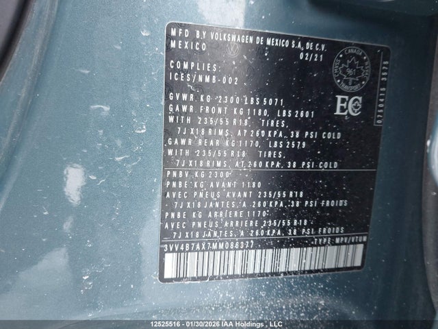 3VV4B7AX7MM086377 Volkswagen Tiguan