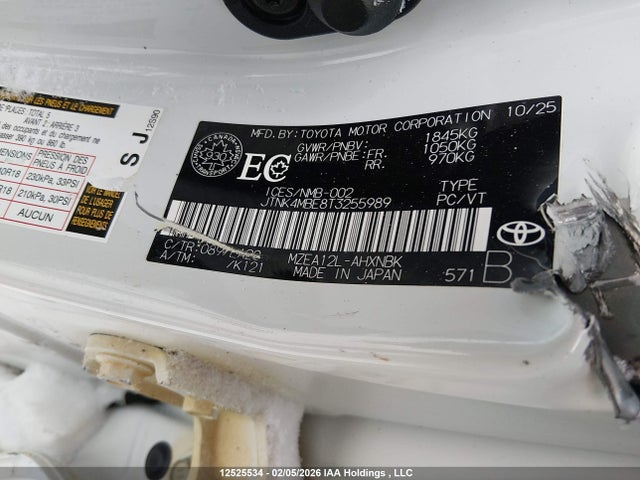 JTNK4MBE8T3255989 Toyota Corolla