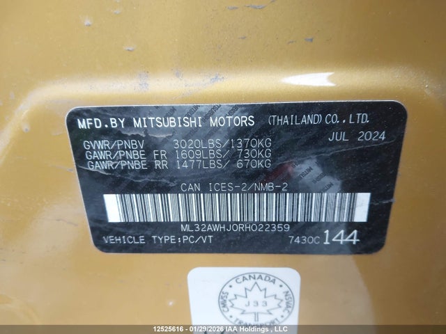ML32AWHJ0RH022359 Mitsubishi Mirage
