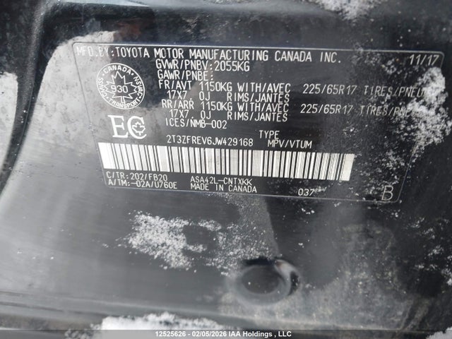 2T3ZFREV6JW429168 Toyota RAV4 LE