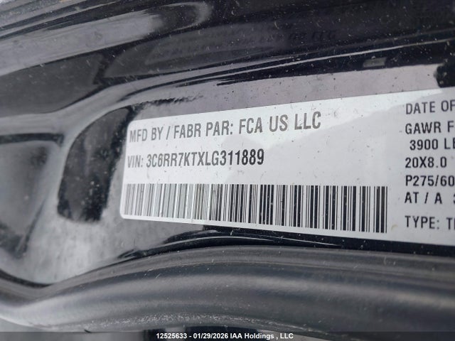 Aukcja sprzedaży 2020 Ram 1500 Classic St, vin: 3C6RR7KTXLG311889, numer aukcji: 12525633