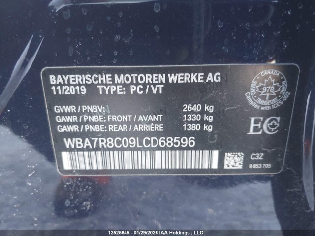 BMW 750i Xdrive 2020 WBA7R8C09LCD68596 Image 9