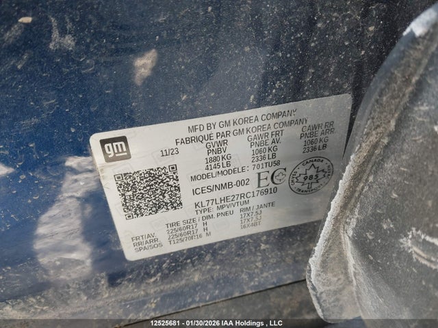 KL77LHE27RC176910 Chevrolet Trax Lt