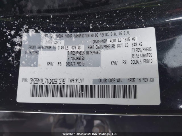 3MZBM1L71GM291379 Mazda 3 TOURING
