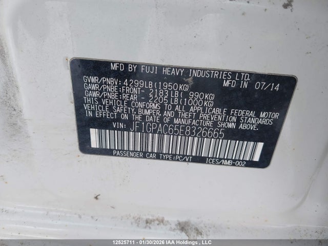 Subaru Impreza 2.0i Touring Package 2014 JF1GPAC65E8326665 Image 9