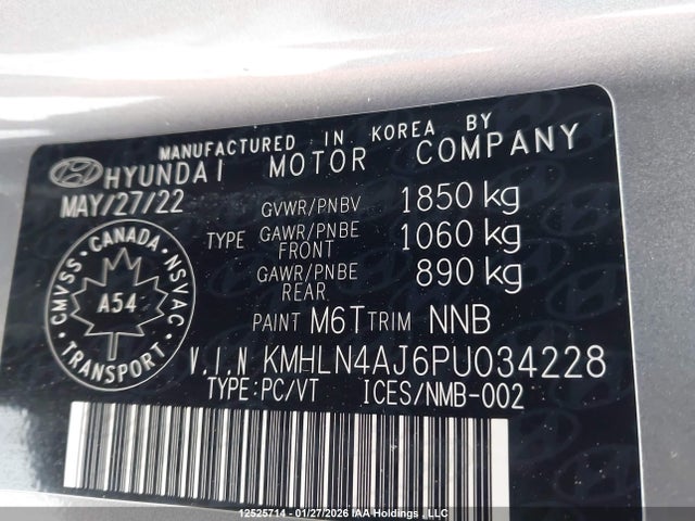 KMHLN4AJ6PU034228 Hyundai Elantra Limited