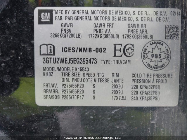 3GTU2WEJ5EG395473 GMC Sierra 1500 Denali