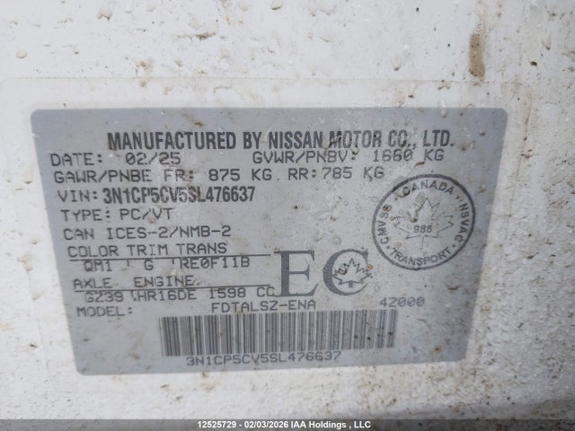 3N1CP5CV5SL476637 Nissan Kicks Play Sv