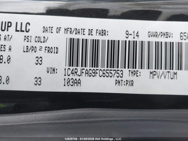 Jeep Grand Cherokee Laredo 2015 1C4RJFAG9FC655753 Image 9