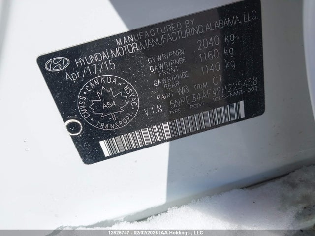 5NPE34AF4FH225458 Hyundai Sonata Limited