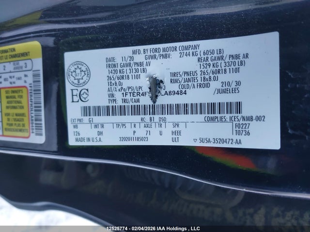 1FTER4FH3LLA89484 Ford Ranger