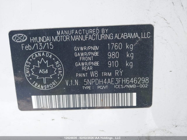 Hyundai ELANTRA GL 2015 5NPDH4AE3FH646298 Image 18