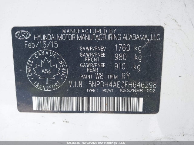 Hyundai ELANTRA GL 2015 5NPDH4AE3FH646298 Image 9