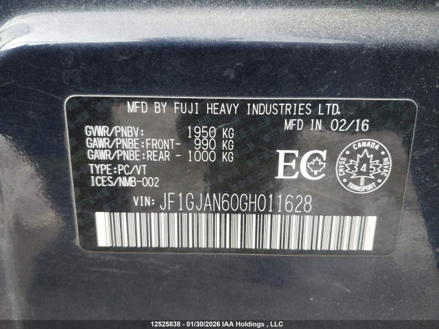 Subaru Impreza Limited 2016 JF1GJAN60GH011628 Image 9