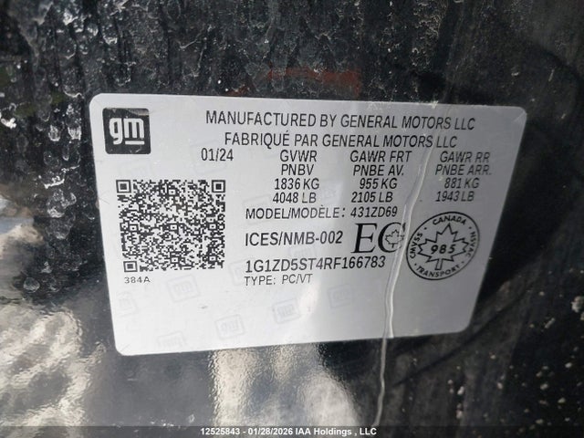 Продажа на аукционе авто 2024 Chevrolet Malibu Lt, vin: 1G1ZD5ST4RF166783, номер лота: 12525843