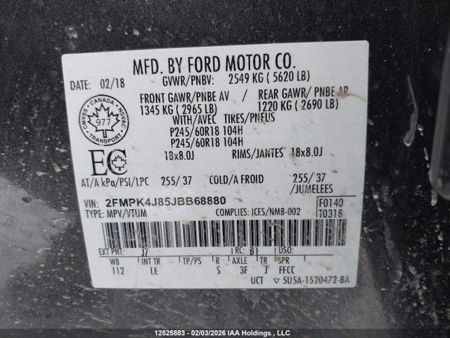 2FMPK4J85JBB68880 Ford EDGE SEL