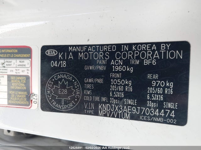 KNDJX3AE9J7034474 KIA Soul Ev Luxury