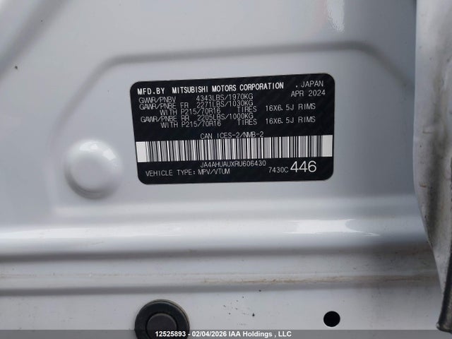 Mitsubishi RVR ES 2024 JA4AHUAUXRU606430 Image 9