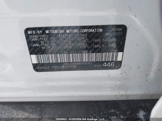 Mitsubishi Rvr Gt/le/se/sel 2021 JA4AJVAW9MU606357 Image 9