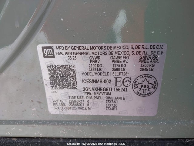 3GNAXHEG6TL156241 Chevrolet Equinox