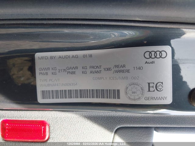 WAUBNAF47JN009354 Audi A4 2.0t Progressiv