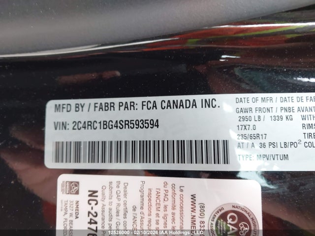 Chrysler Pacifica 2025 2C4RC1BG4SR593594 Image 9
