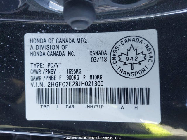 Honda Civic Dx 2018 2HGFC2E28JH021300 Image 9