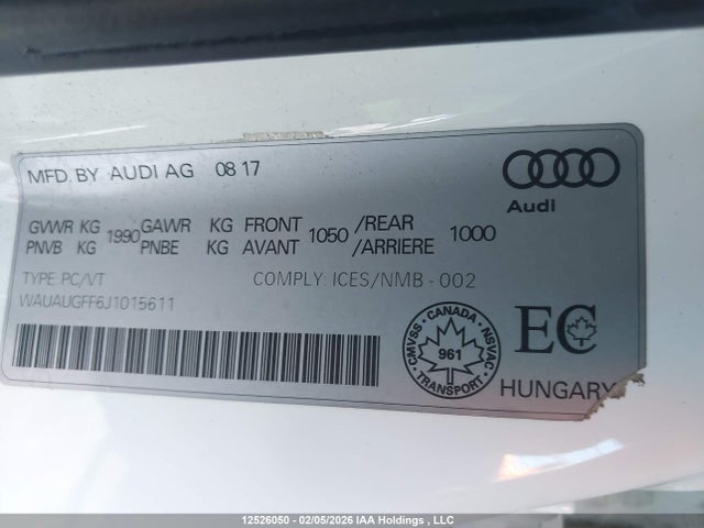 WAUAUGFF6J1015611 Audi A3 2.0t Komfort