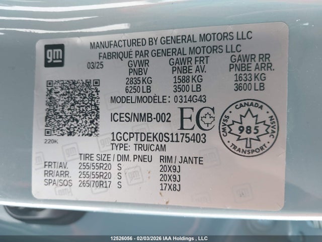1GCPTDEK0S1175403 Chevrolet Colorado Z71 4wd