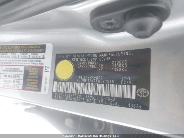 4T1BF1FK7FU091545 Toyota Camry