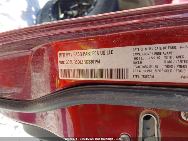 3C6UR5DL6RG380194 RAM 2500 Big Horn