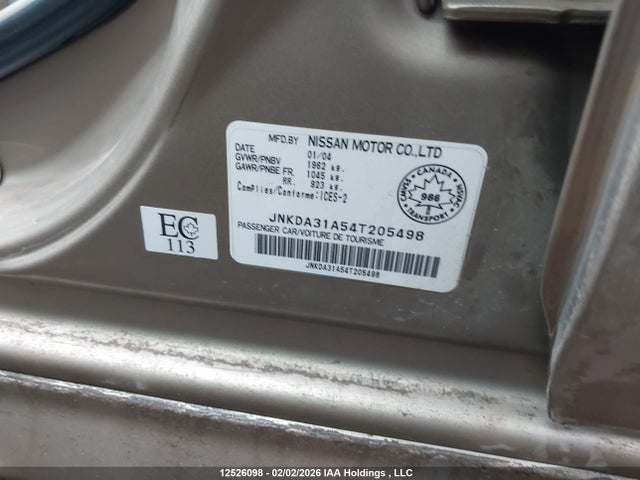 Продаж на аукціоні авто 2004 Infiniti I35, vin: JNKDA31A54T205498, номер лоту: 12526098