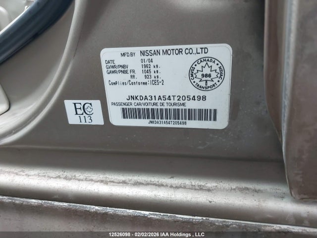 Продаж на аукціоні авто 2004 Infiniti I35, vin: JNKDA31A54T205498, номер лоту: 12526098