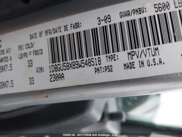 Aukcja sprzedaży 2009 Dodge Nitro, vin: 1D8GU58X89W548518, numer aukcji: 12526136